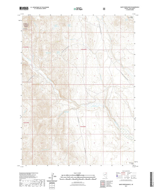 Marys River Basin SE Nevada US Topo Map Image