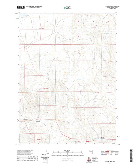 Massacre Creek Nevada US Topo Map Image