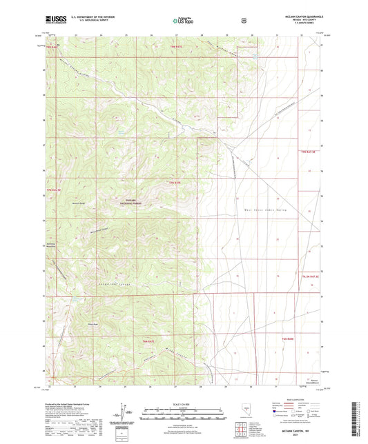 McCann Canyon Nevada US Topo Map Image