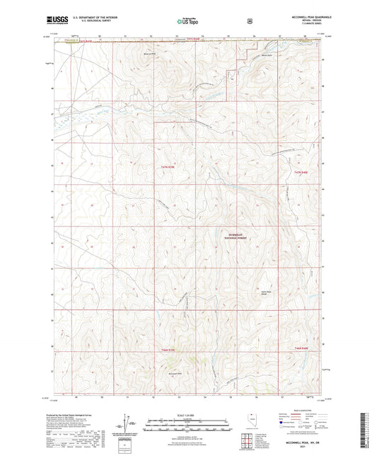McConnell Peak Nevada US Topo Map Image
