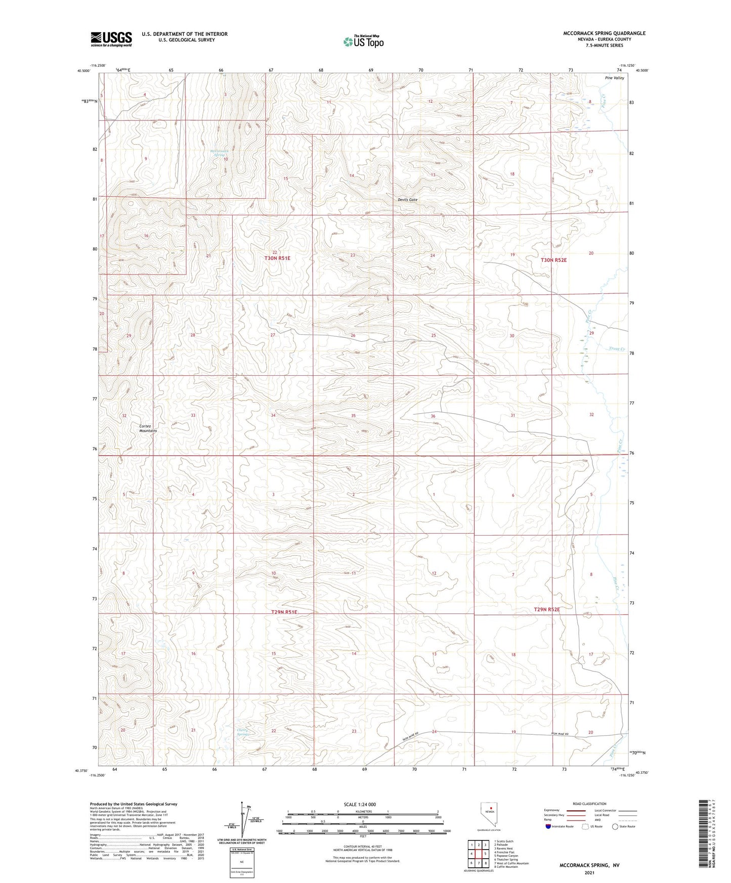 McCormack Spring Nevada US Topo Map Image