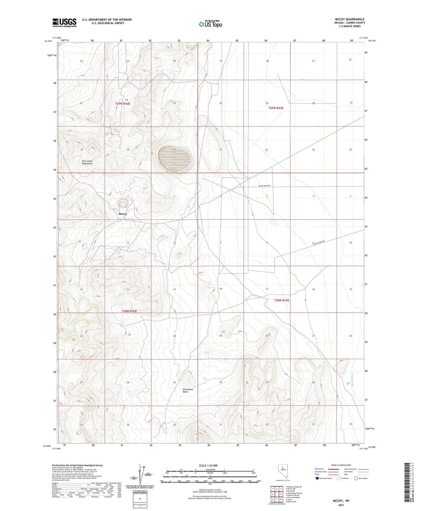 McCoy Nevada US Topo Map Image