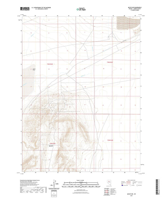 McCoy NW Nevada US Topo Map Image