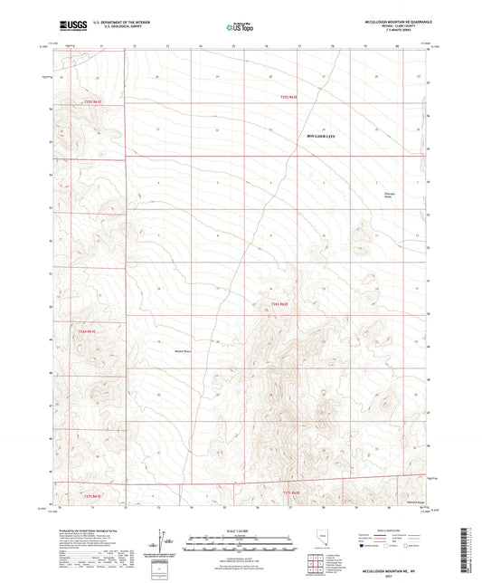 McCullough Mountain NE Nevada US Topo Map Image
