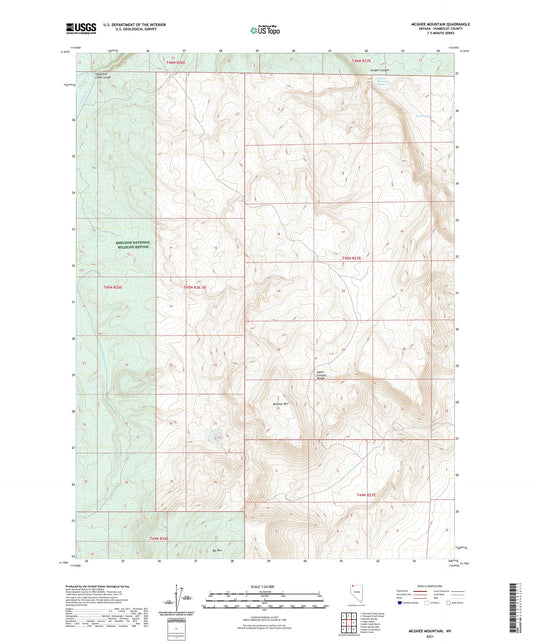 McGhee Mountain Nevada US Topo Map Image
