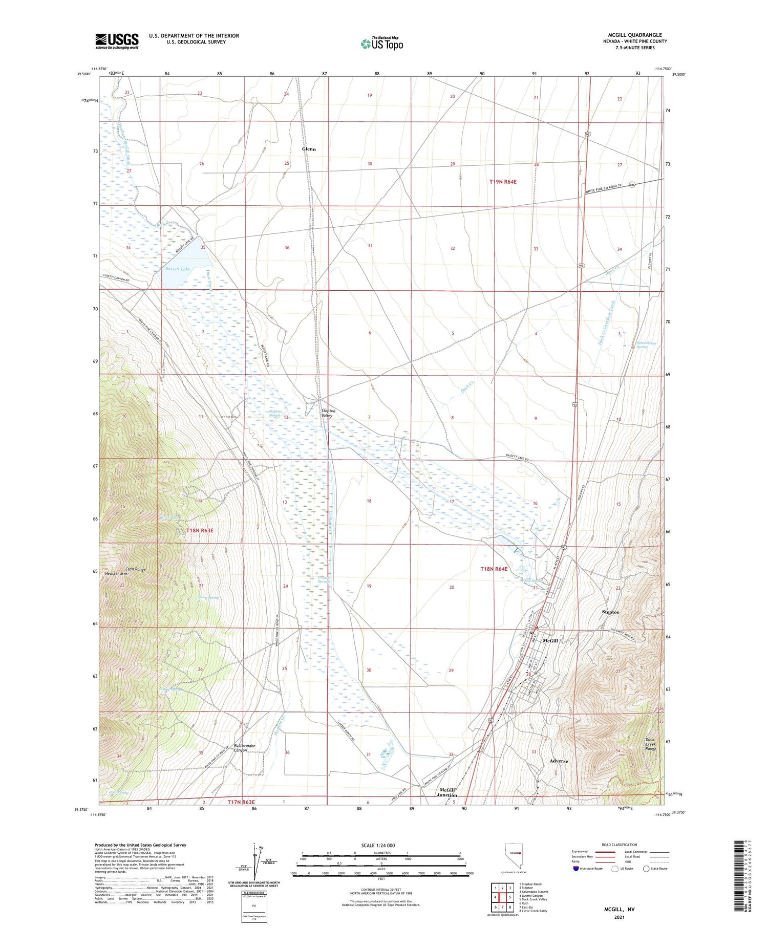 McGill Nevada US Topo Map Image