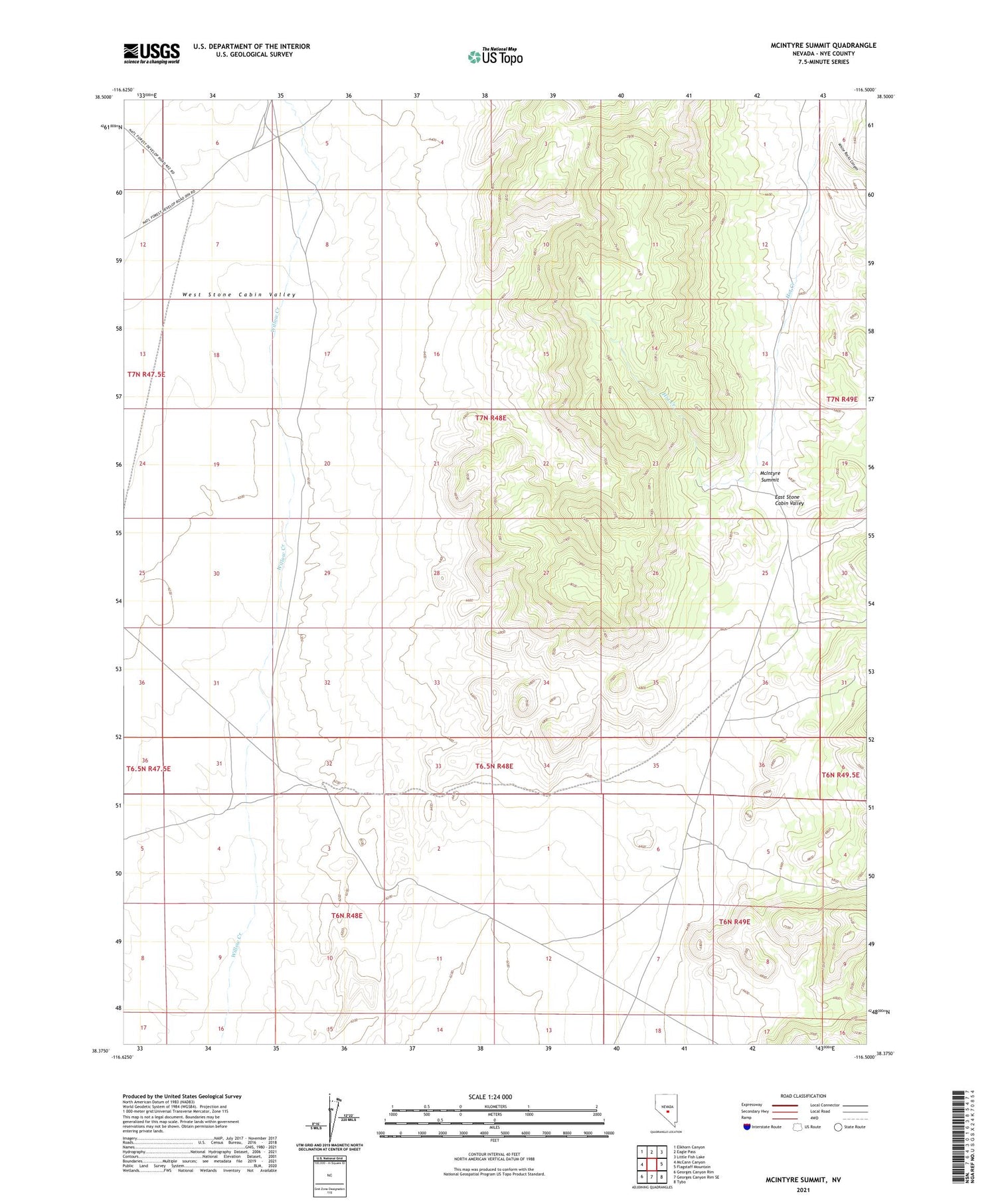 McIntyre Summit Nevada US Topo Map Image