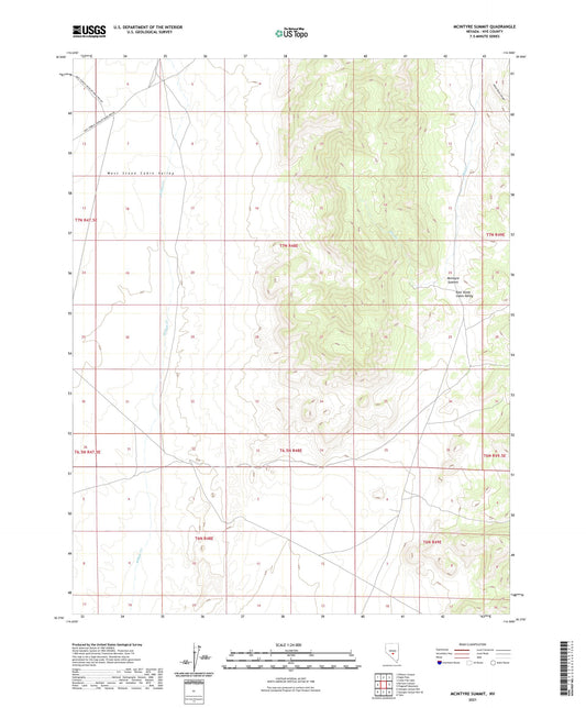 McIntyre Summit Nevada US Topo Map Image
