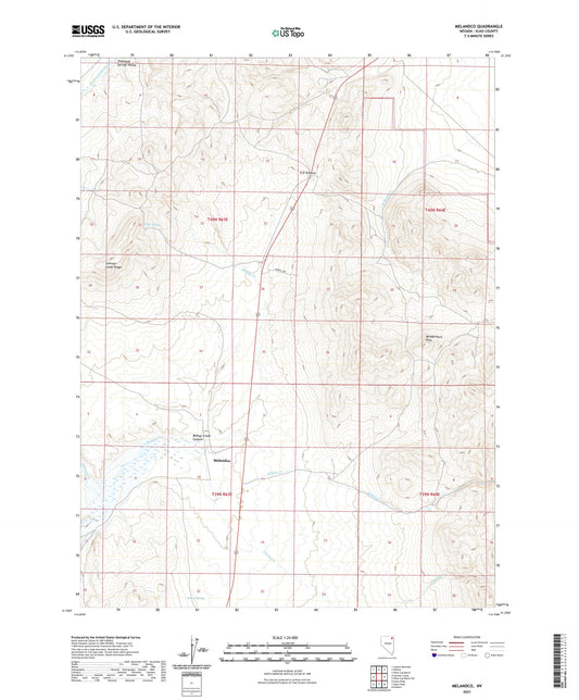 Melandco Nevada US Topo Map Image