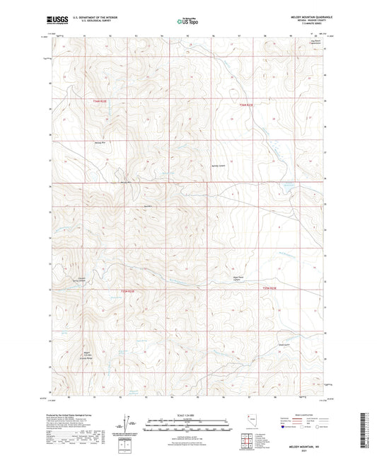 Melody Mountain Nevada US Topo Map Image