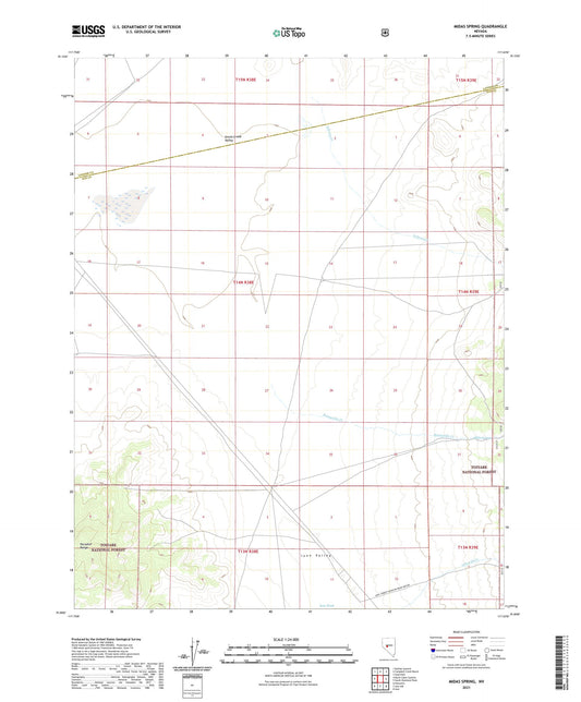 Midas Spring Nevada US Topo Map Image