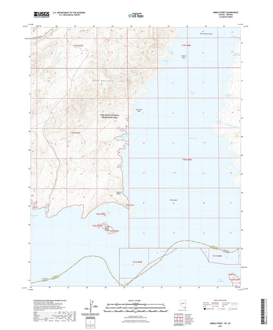 Middle Point Nevada US Topo Map Image