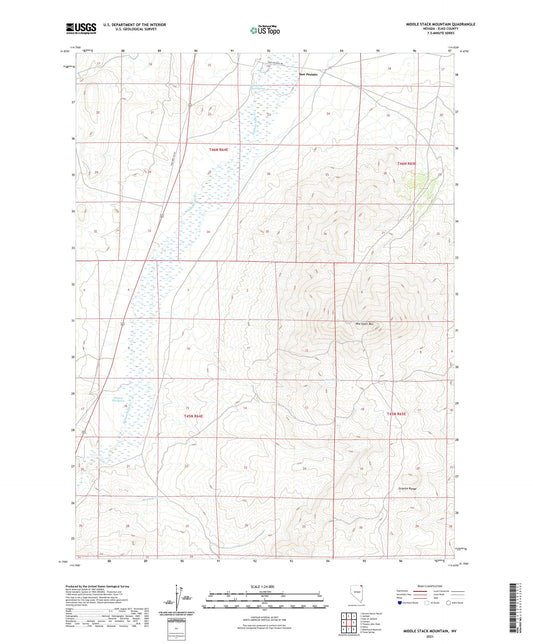 Middle Stack Mountain Nevada US Topo Map Image
