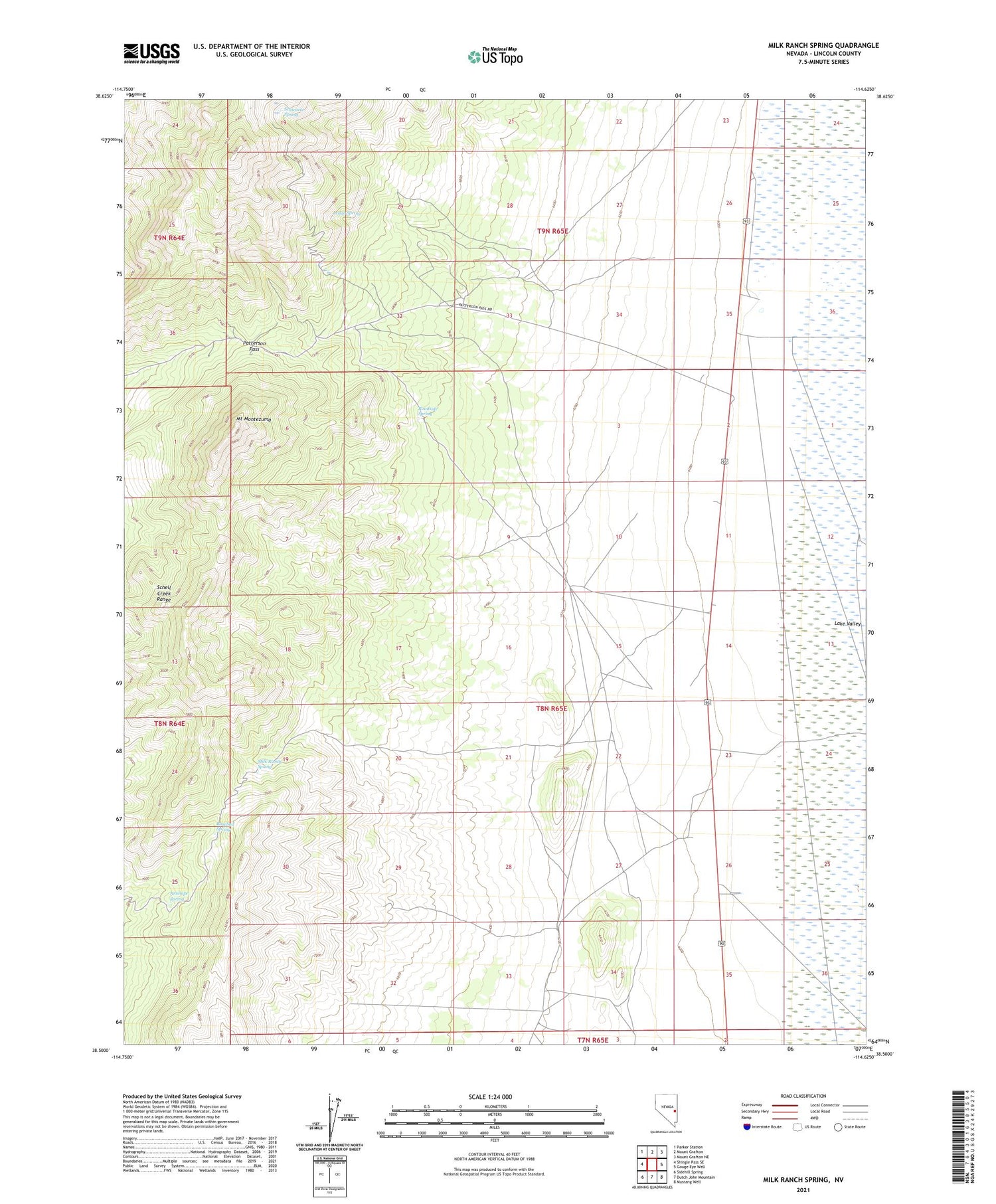 Milk Ranch Spring Nevada US Topo Map Image