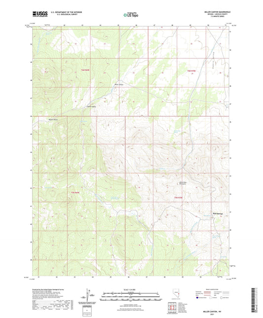 Miller Canyon Nevada US Topo Map Image