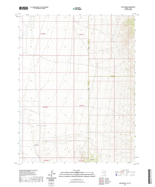 Miller Wash Nevada US Topo Map Image