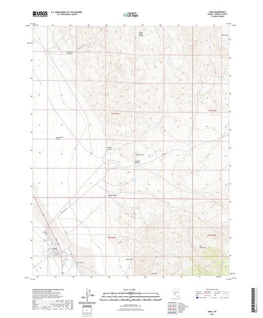 Mina Nevada US Topo Map Image