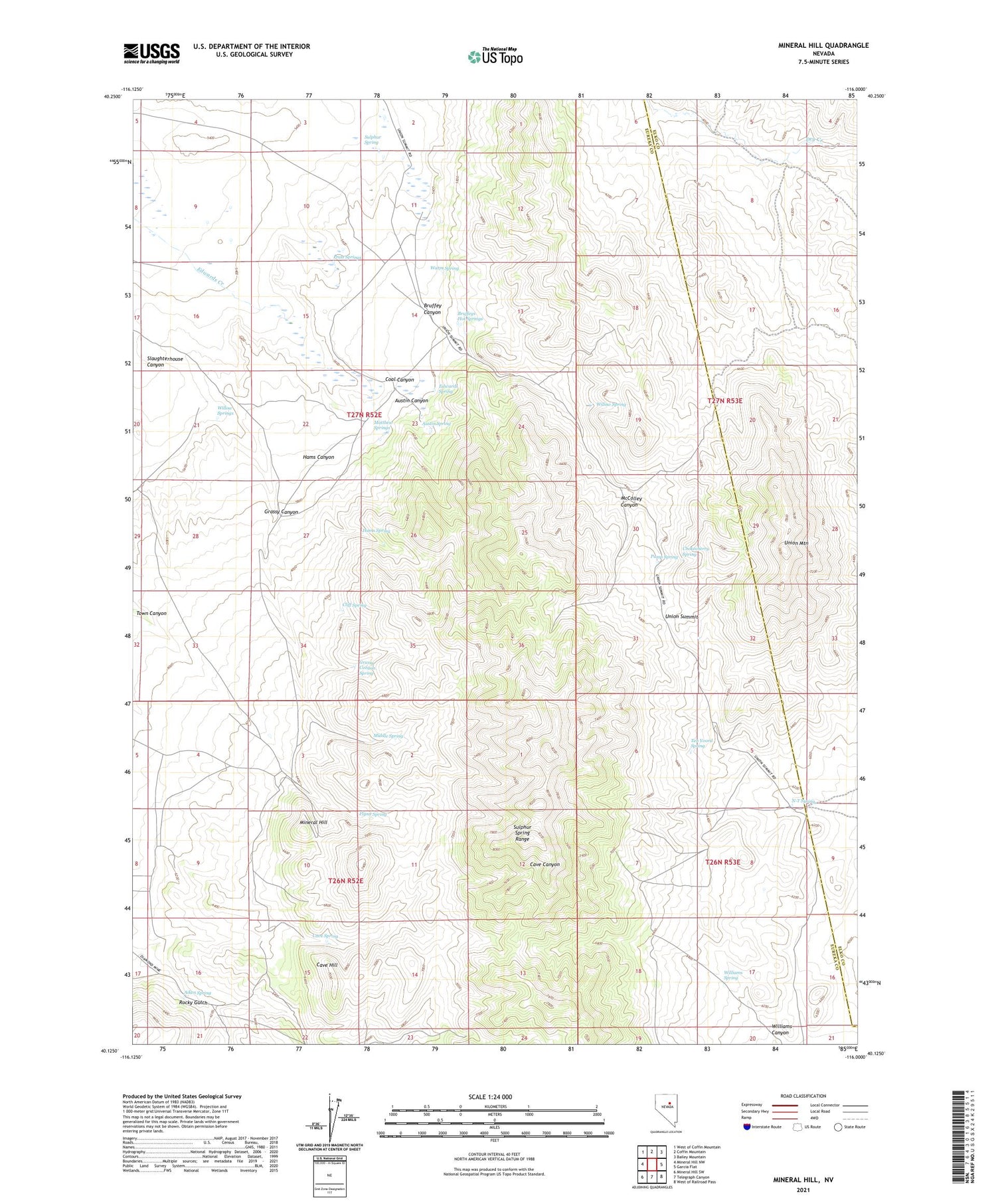 Mineral Hill Nevada US Topo Map Image