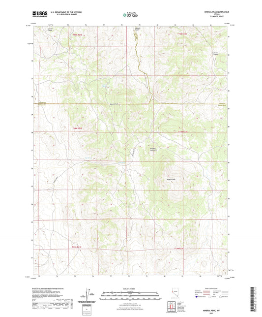 Mineral Peak Nevada US Topo Map Image