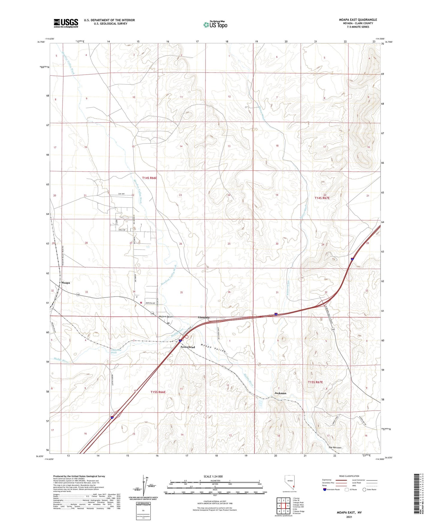 Moapa East Nevada US Topo Map Image