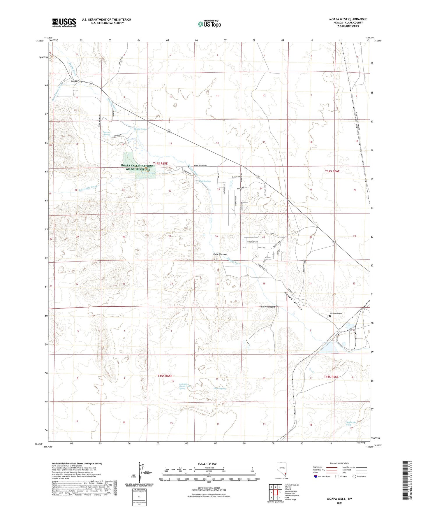 Moapa West Nevada US Topo Map Image