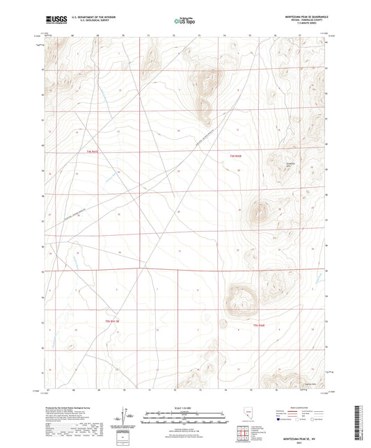 Montezuma Peak SE Nevada US Topo Map Image