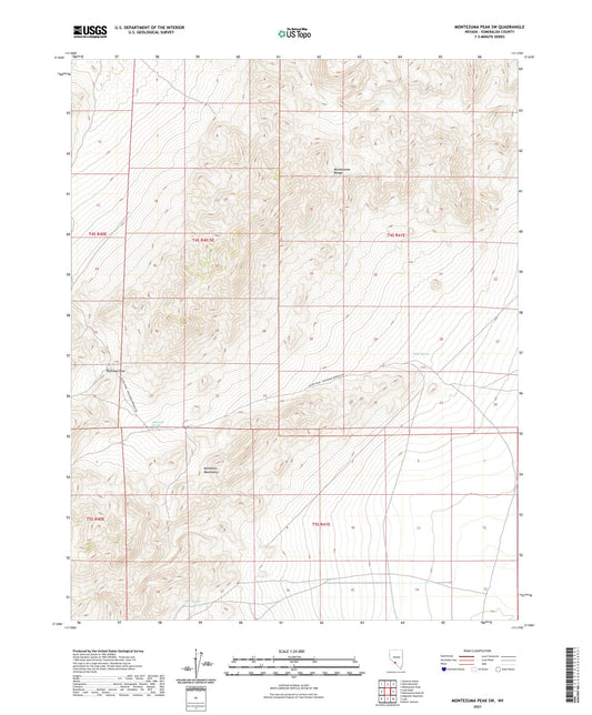 Montezuma Peak SW Nevada US Topo Map Image