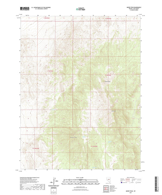 Moody Peak Nevada US Topo Map Image