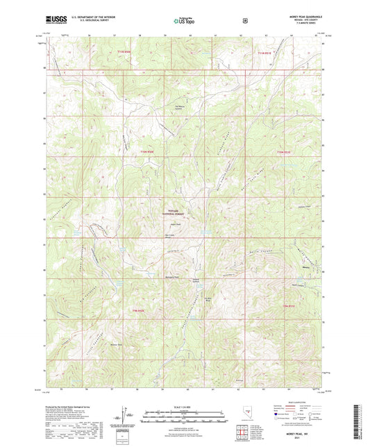 Morey Peak Nevada US Topo Map Image