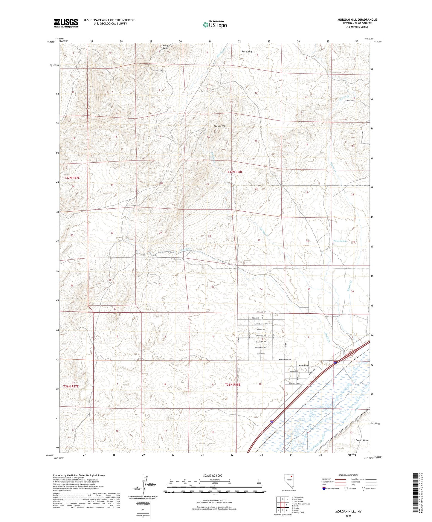 Morgan Hill Nevada US Topo Map Image