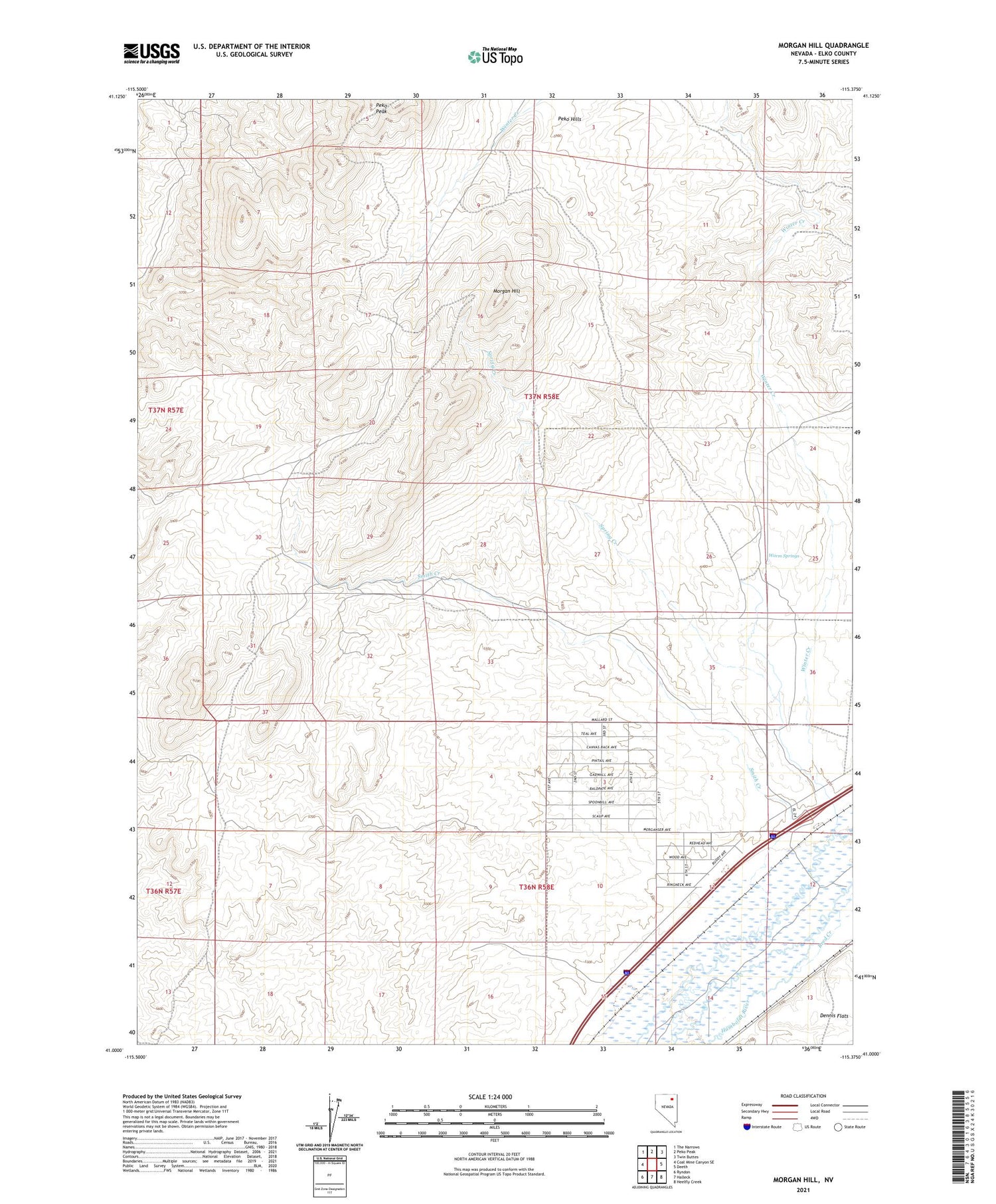 Morgan Hill Nevada US Topo Map Image
