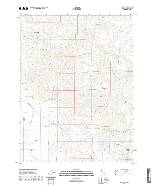 Moses Rock Nevada US Topo Map Image