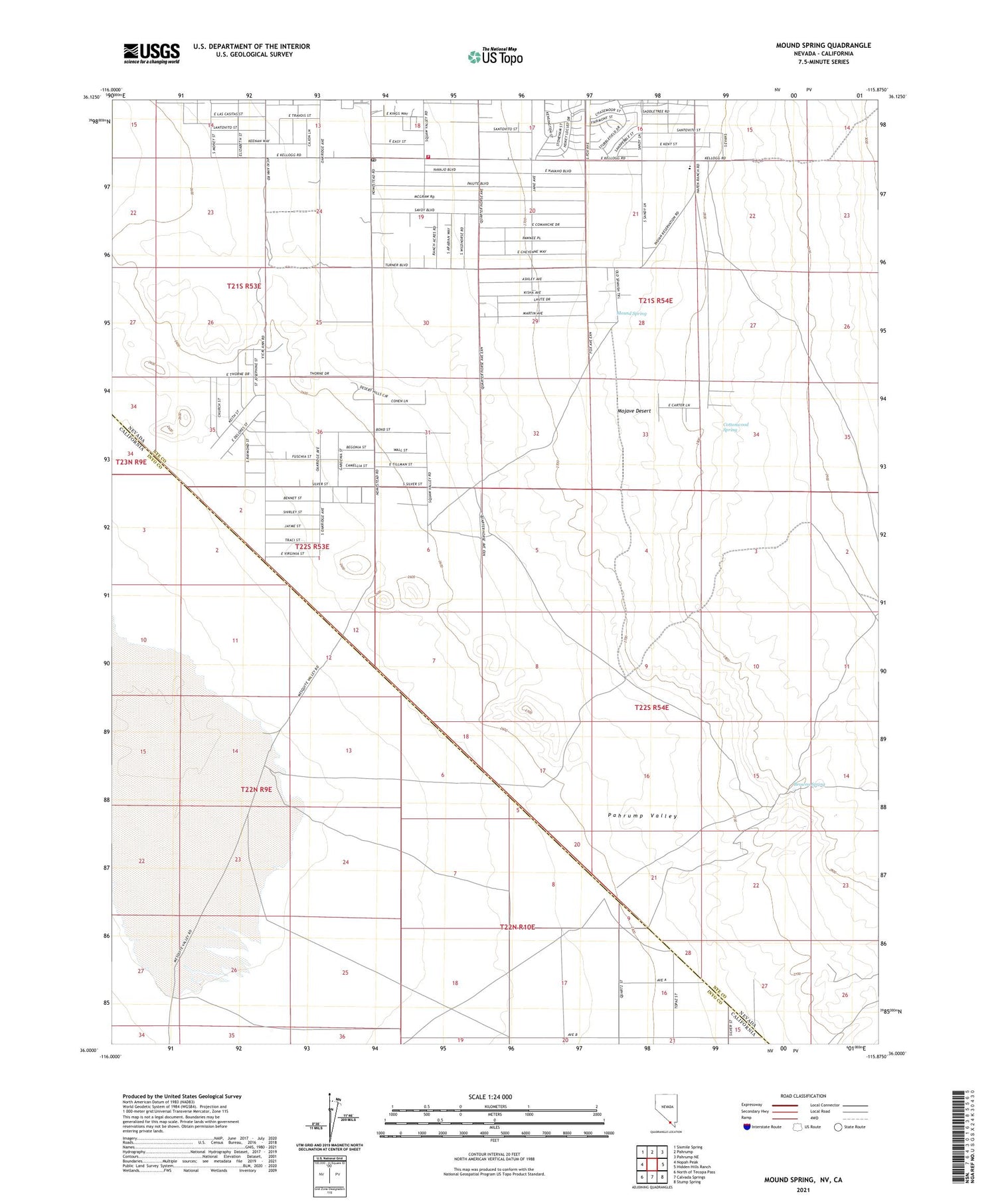 Mound Spring Nevada US Topo Map Image