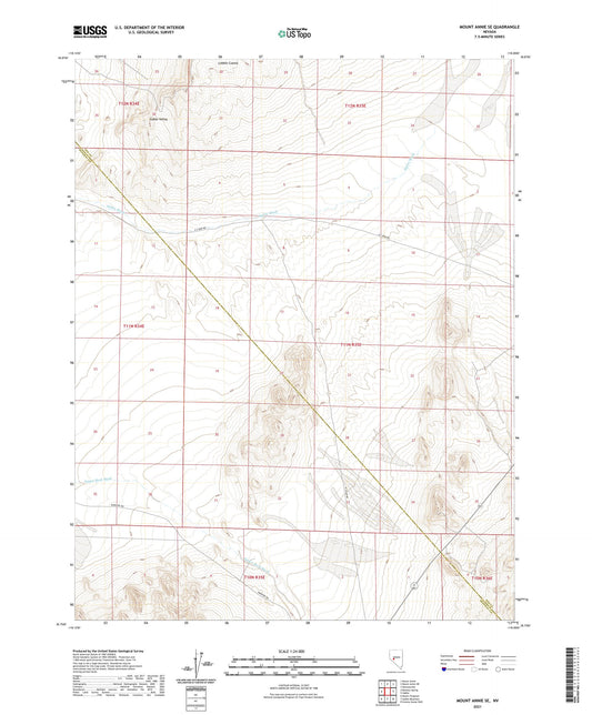 Mount Annie SE Nevada US Topo Map Image