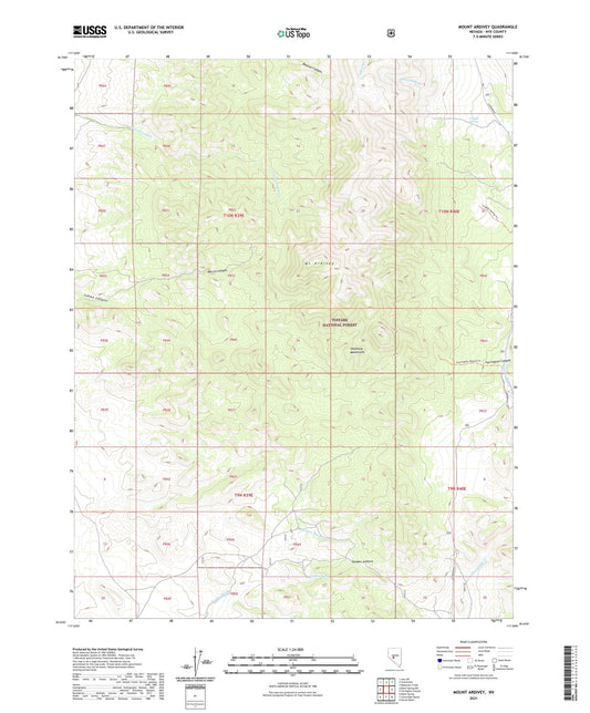 Mount Ardivey Nevada US Topo Map Image