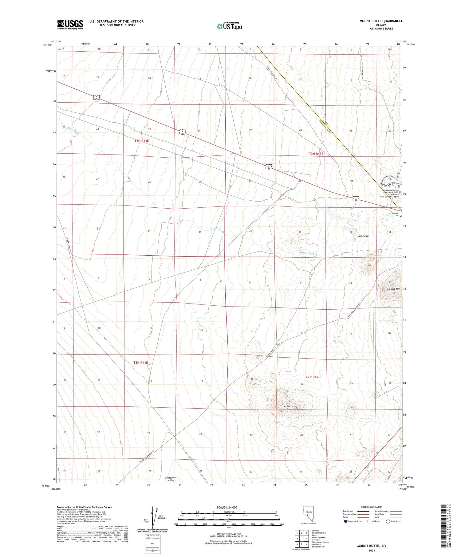Mount Butte Nevada US Topo Map Image
