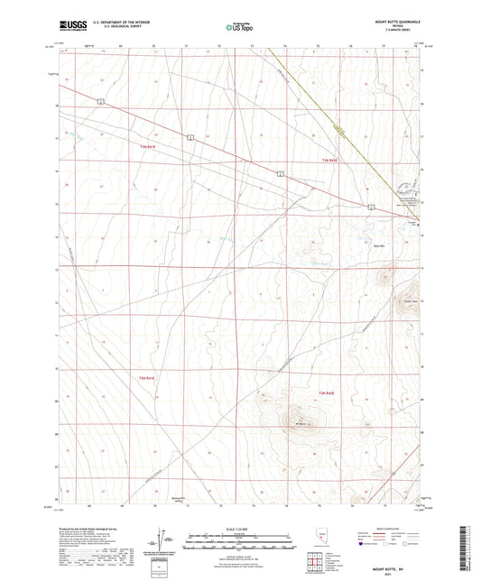Mount Butte Nevada US Topo Map Image
