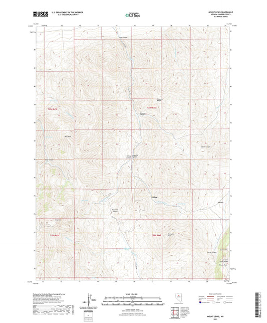 Mount Lewis Nevada US Topo Map Image