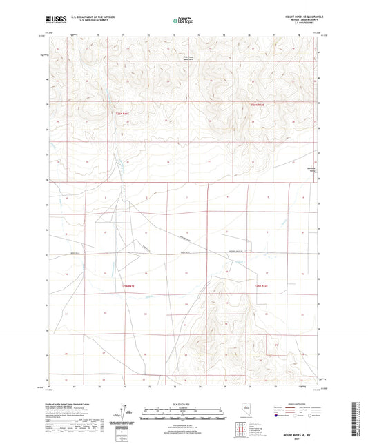 Mount Moses SE Nevada US Topo Map Image