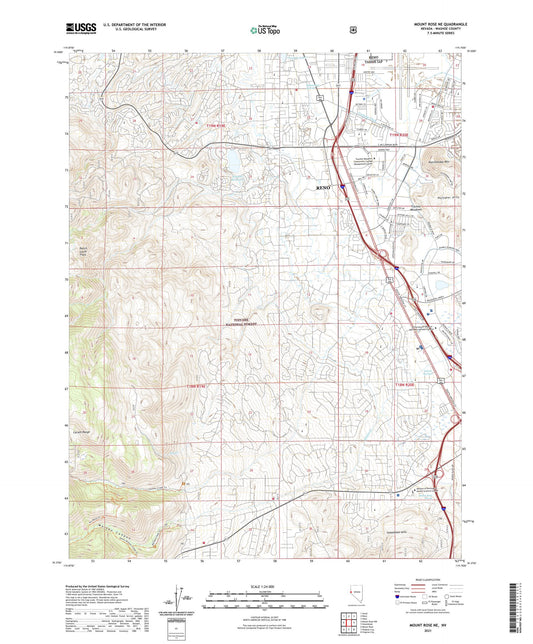Mount Rose NE Nevada US Topo Map Image