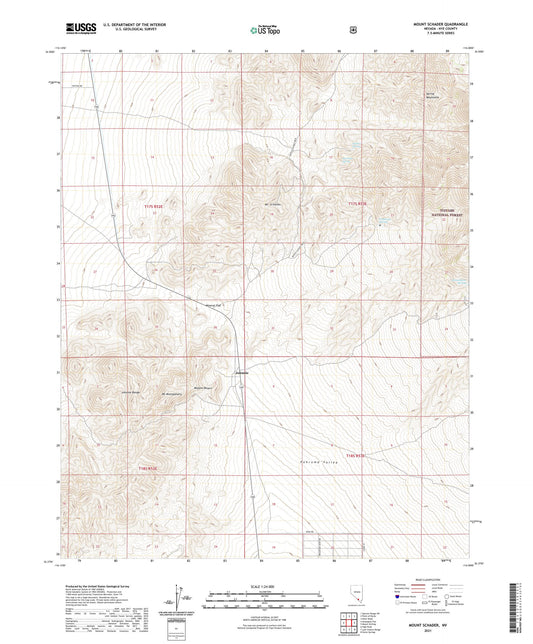 Mount Schader Nevada US Topo Map Image