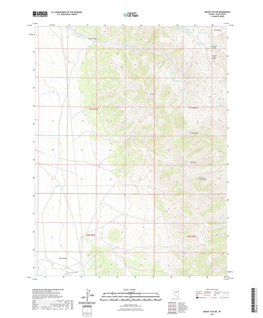 Mount Taylor Nevada US Topo Map Image
