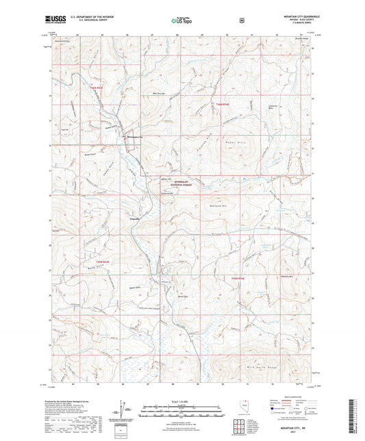 Mountain City Nevada US Topo Map Image