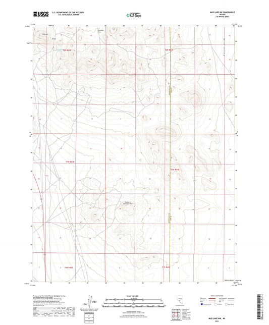 Mud Lake NW Nevada US Topo Map Image