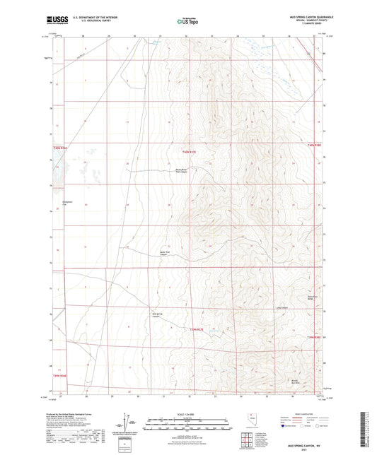 Mud Spring Canyon Nevada US Topo Map Image