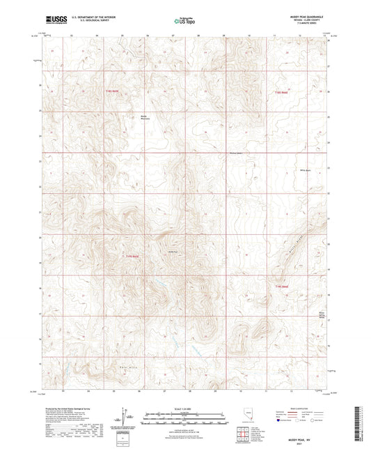 Muddy Peak Nevada US Topo Map Image