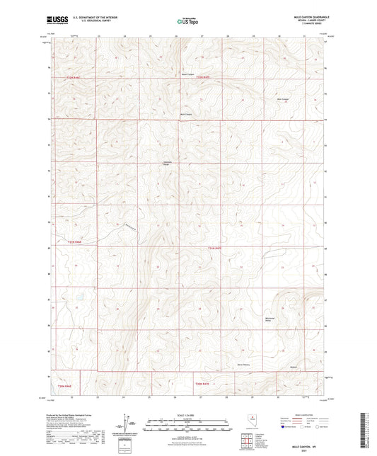 Mule Canyon Nevada US Topo Map Image