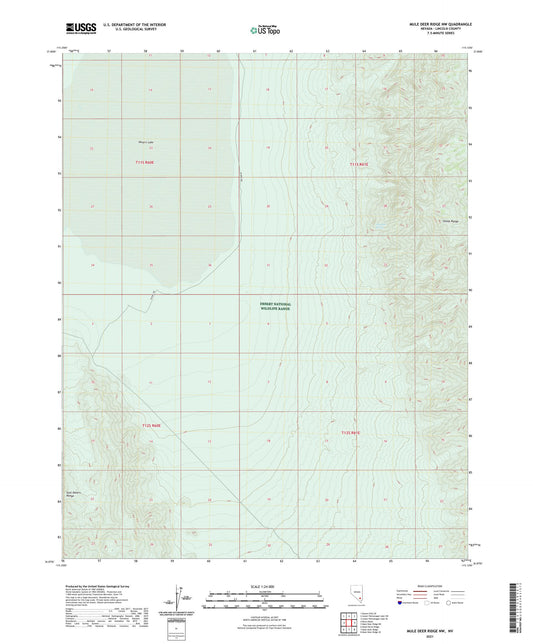 Mule Deer Ridge NW Nevada US Topo Map Image