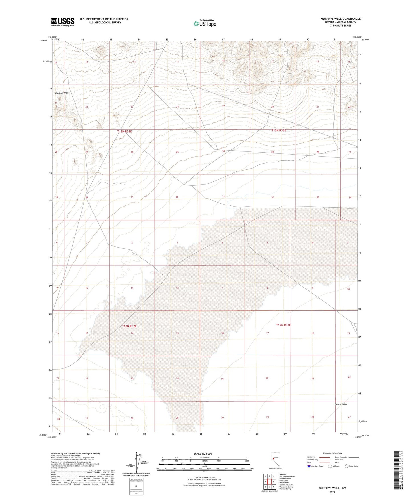Murphys Well Nevada US Topo Map Image