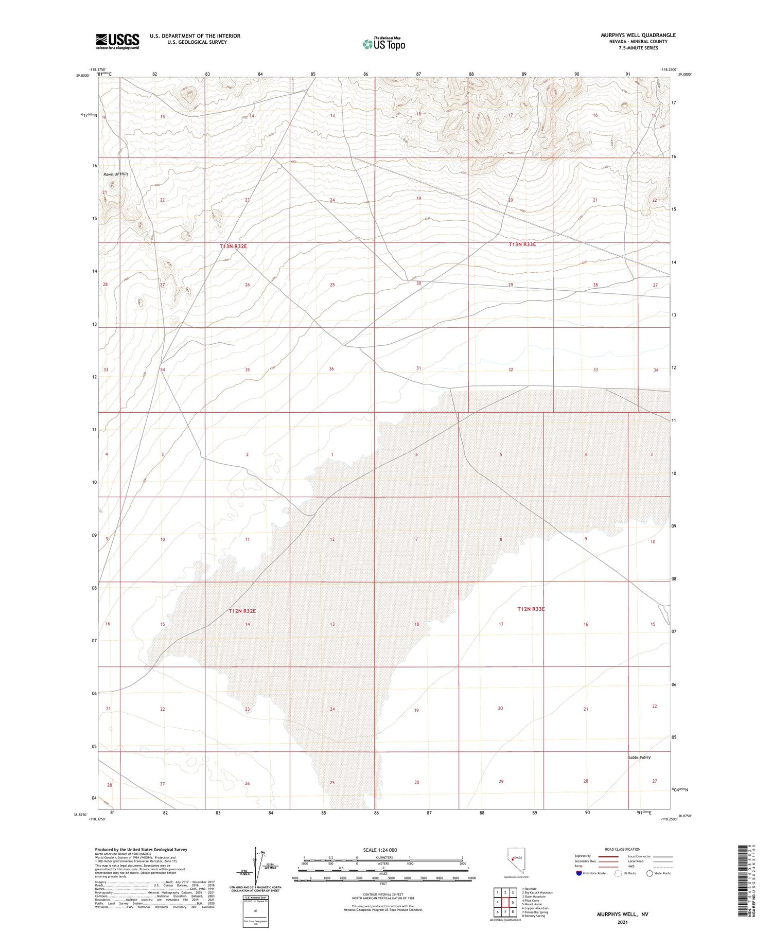 Murphys Well Nevada US Topo Map Image